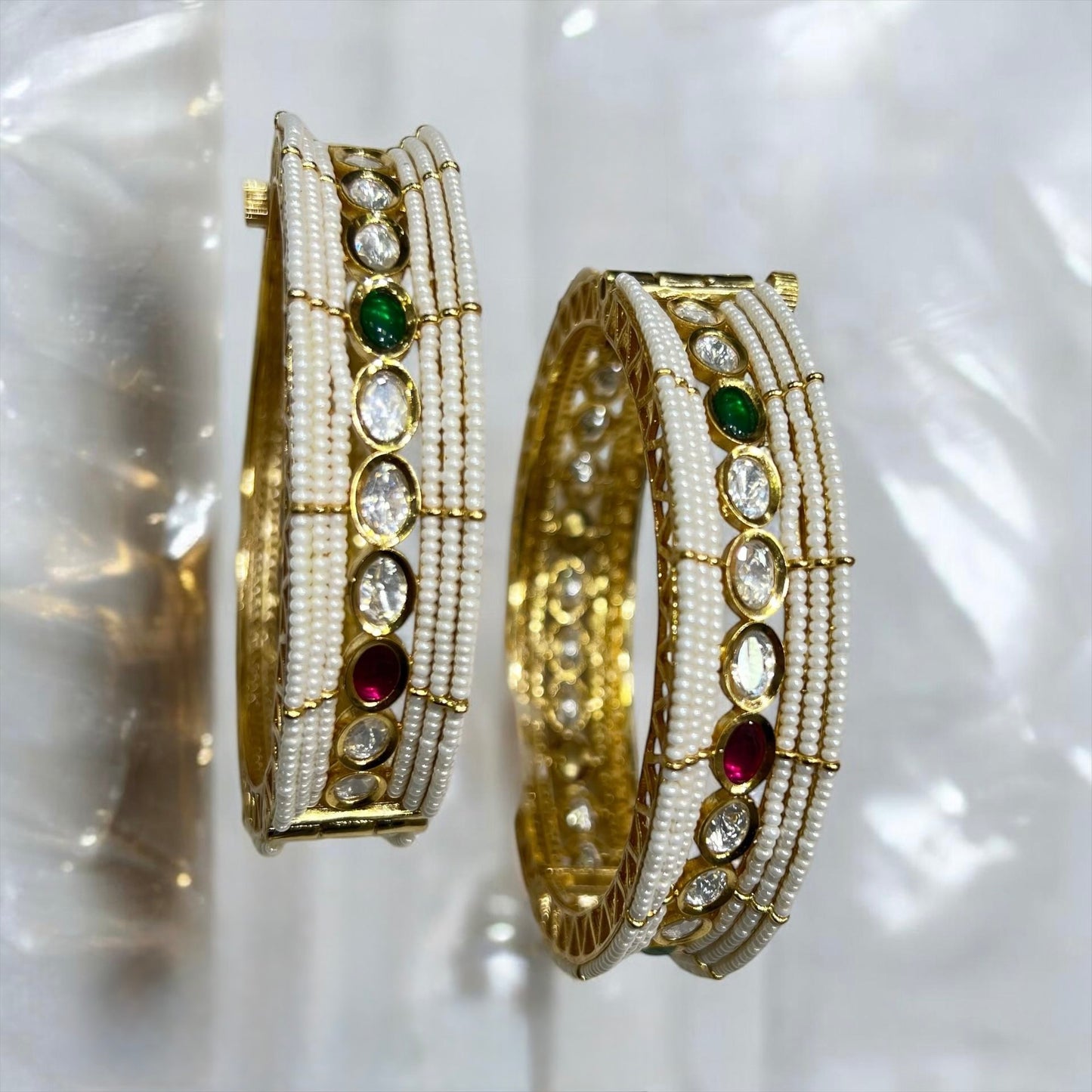 openable bangles in kundan